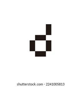 Letra d banda cuadrada símbolo geométrico simple logo vector