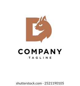 Buchstabe D Eichhörnchen Logo, Vektorsymbol
