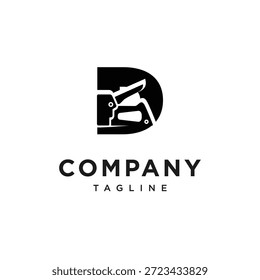 Vetor do ícone de logotipo do grampeador letra D