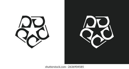 Letter D Star Hexagon Logo Design