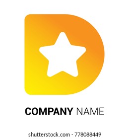 Letter D With Star Logo
