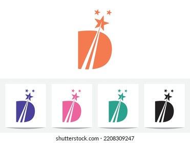 Letter D And Star Logo Design Template And Icon Design