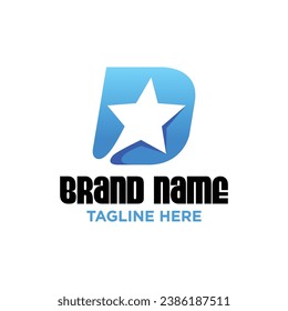 Letter D Star Logo Design Template Inspiration, Vector Illustration.