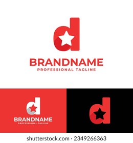 Letter-D-Star-Logo, geeignet für geschäftliche Beziehungen zu Star mit D-Initial.