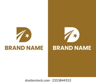 Letra d con vector de diseño de logotipo de monograma estelar minimalista