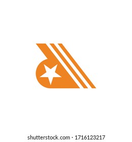 letter d star motion stripes geometric symbol logo vector