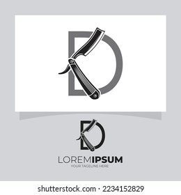 Ilustración gráfica del vector de diseño del logotipo del Razor recto de la letra D Ilustración gráfica del icono del vector