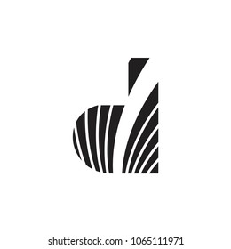 letter d stream lines logo vector