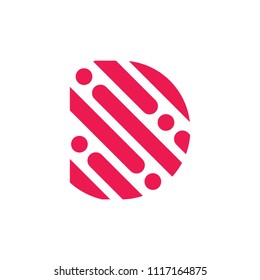 letter d stripes dots design logo vector