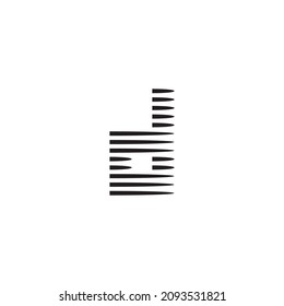 letter d stripes, fast simple symbol logo vector