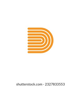 letter d stripes motion lines simple geometric logo vector