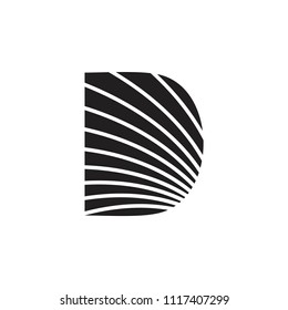 letter d stripes silhouette design logo