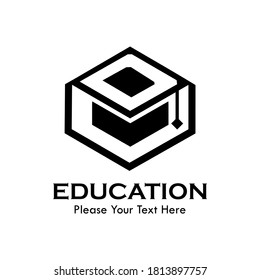 Letter d with student hat. suitable for university, school, education, student, web, brand, symbol, college,graduate,literature, course, identity, etc