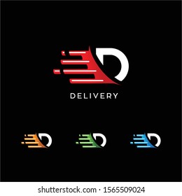 Letter D style fast delivery logo vector symbol for delivery services