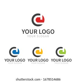 Logo von Letter D. D Letter Design-Vektorillustration mit 4 Farben
