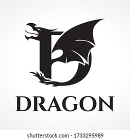 Letter D Stylized Dragon Vector Stock Vector (Royalty Free) 1733295989 ...