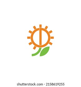 letter d sun flower simple geometric logo vector