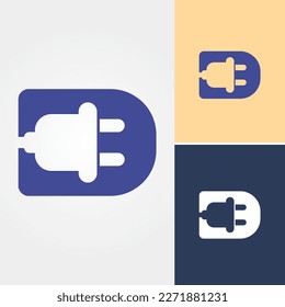 Logo-Design-Vektorgrafik des Letter-D-Switches