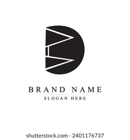 Letter D Swoosh Logo With Creative Curved Swoosh Icon Vector.