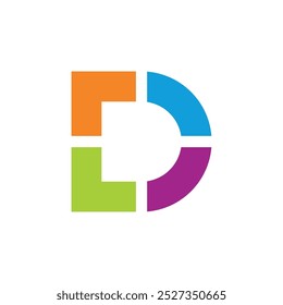 Letra D y Swoosh Vector Logo Plantilla Ilustración Diseño