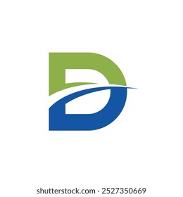 Letra D e Swoosh Vetor Logo Modelo Design de Ilustração