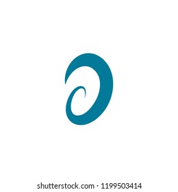 Letter D swoosh wave logo icon symbol illustration