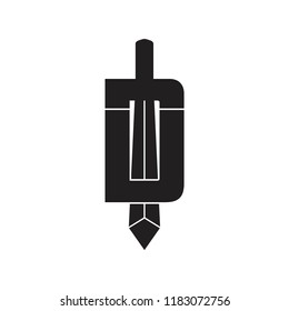 letter d with sword design logo vector