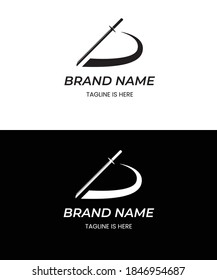 Letter D Sword Simple Logo