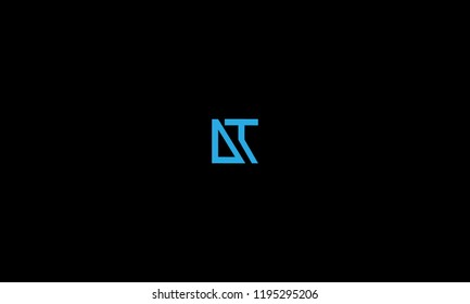 LETTER D AND T LOGO WITH NEGATIVE SPACE EFFECT FOR LOGO DESIGN OR ILLUSTRATION USE