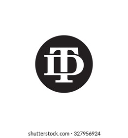 letter D and T monogram circle logo