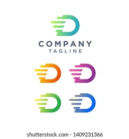 Letter D tech logo design. Vector illustration