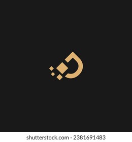 letter D Tech Logo Design Vector Template,
