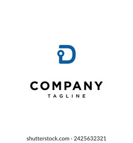 Letra D tech logo icono vector template.eps