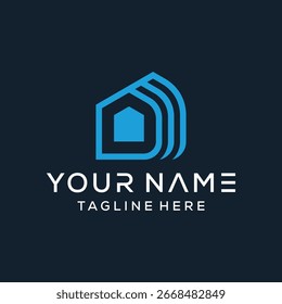 Diseño del logotipo de la casa de tecnología letra D