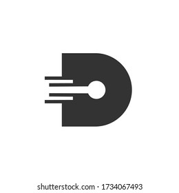 Diseño de logotipo de tecnología de letra d