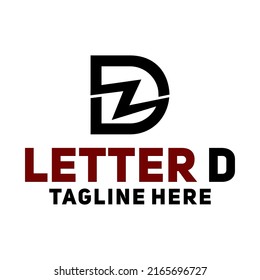 diseño creativo del logotipo de la tecnología de letra d 