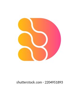 Plantilla de diseño de logotipo de tecnología de carta D
