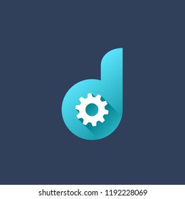 Letter D technology logo icon design template elements