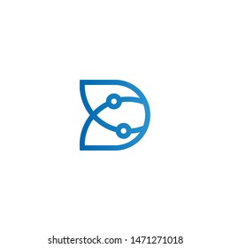 Letter D technology logo icon design - vector