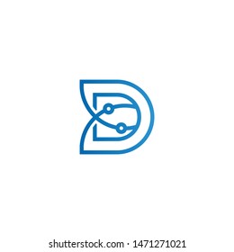 Letter D technology logo icon design - vector