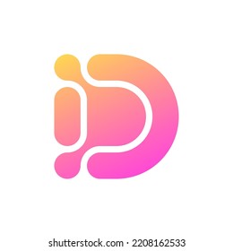 Letter D technology modern logo design