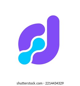 Letter D technology modern logo design