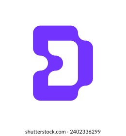 Letter D technology modern minimal logo