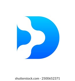 Letter D technology negative space modern minimal logo