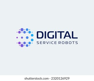 Tecnología Carta D Logotipo moderno simple