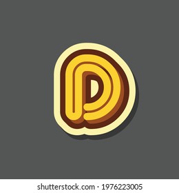 Letter D text effect design vector