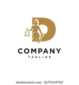 Letter D Themis Logo Icon Vector