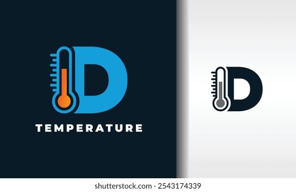 el logotipo del termómetro con la letra D