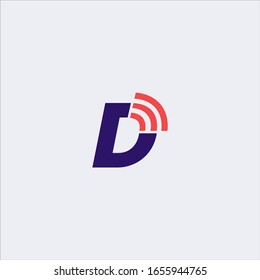 plantilla de diseño de logotipo de tres líneas de letra d