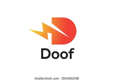 Letter D thunder logo design template. Eps 10 isolated